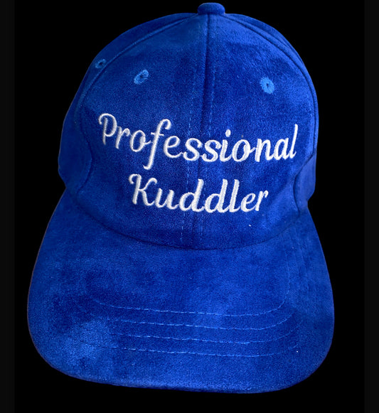 “Professional Kuddler” Suede strapback cap