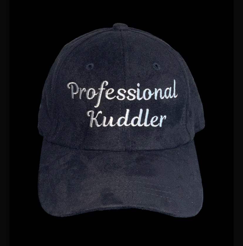 “Professional Kuddler” Suede strapback cap