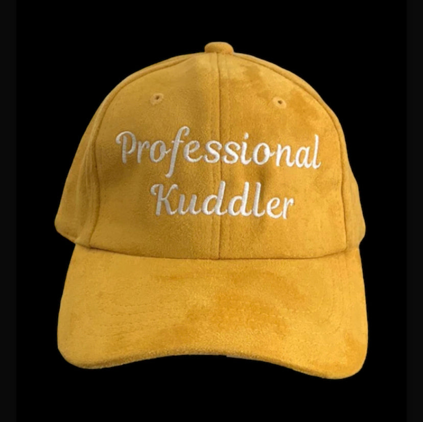 “Professional Kuddler” Suede strapback cap