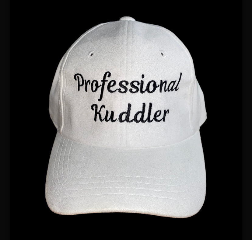 “Professional Kuddler” Suede strapback cap