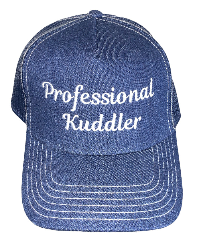 Demin “Professional Kuddler” trucker hat